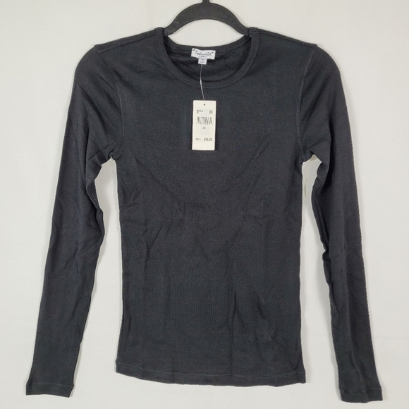 NEW SPLENDID Women's The Classic Long Sleeve White Tee Sz XS NWT $58 RF8K540 - Picture 1 of 6